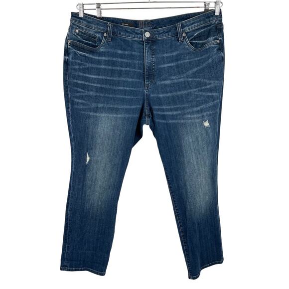 Kut from the Kloth jeans Katy boyfriend denim distressed blue size 22W - Picture 1 of 6